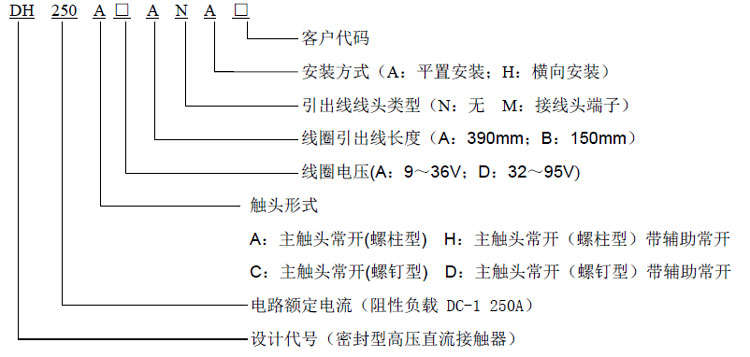 DH250 高压直流接触器DH250 高压直流接触器 DH250 高压直流接触器DH250